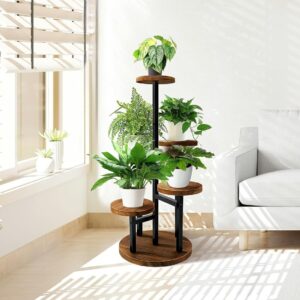 Multi Tier Metal Wood Plant Stand